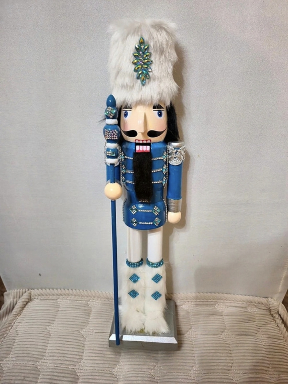 Teal & White Nutcracker Decor